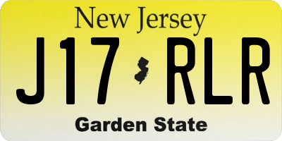 NJ license plate J17RLR