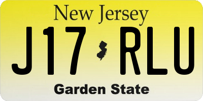 NJ license plate J17RLU