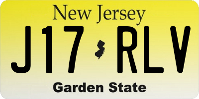 NJ license plate J17RLV