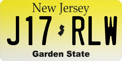 NJ license plate J17RLW