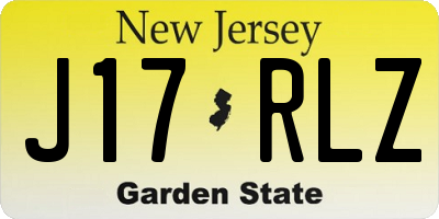 NJ license plate J17RLZ