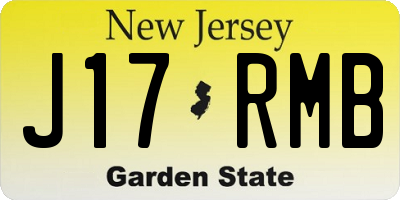 NJ license plate J17RMB