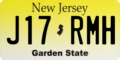 NJ license plate J17RMH