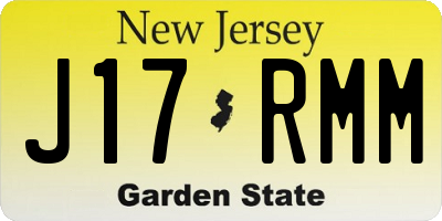 NJ license plate J17RMM