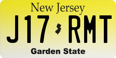 NJ license plate J17RMT