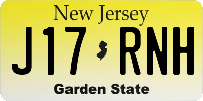 NJ license plate J17RNH