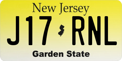 NJ license plate J17RNL