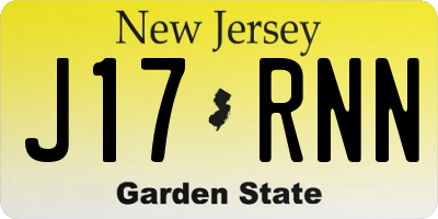 NJ license plate J17RNN