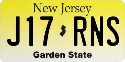 NJ license plate J17RNS