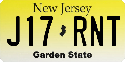 NJ license plate J17RNT