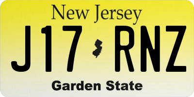 NJ license plate J17RNZ