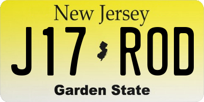 NJ license plate J17ROD
