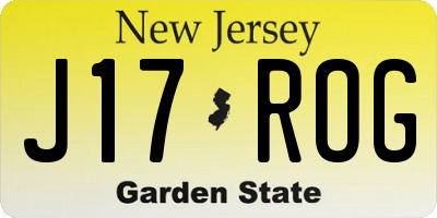 NJ license plate J17ROG