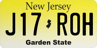 NJ license plate J17ROH