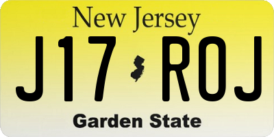 NJ license plate J17ROJ