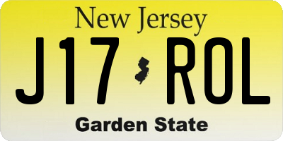 NJ license plate J17ROL