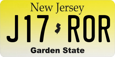 NJ license plate J17ROR