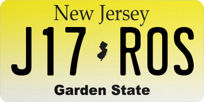 NJ license plate J17ROS