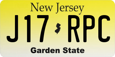 NJ license plate J17RPC