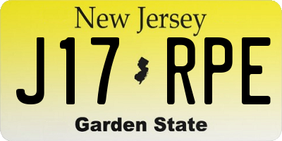 NJ license plate J17RPE