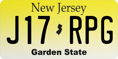 NJ license plate J17RPG