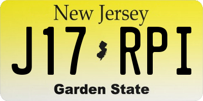NJ license plate J17RPI