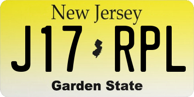 NJ license plate J17RPL