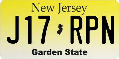 NJ license plate J17RPN