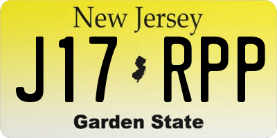 NJ license plate J17RPP