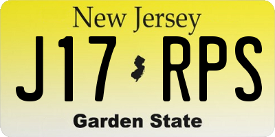 NJ license plate J17RPS
