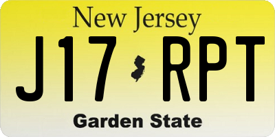 NJ license plate J17RPT