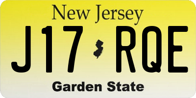 NJ license plate J17RQE