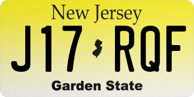 NJ license plate J17RQF