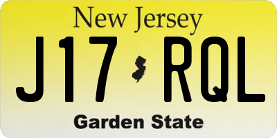 NJ license plate J17RQL