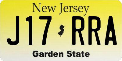 NJ license plate J17RRA