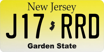 NJ license plate J17RRD