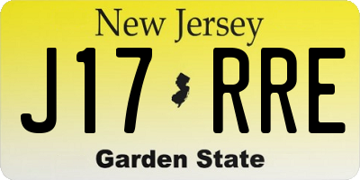 NJ license plate J17RRE
