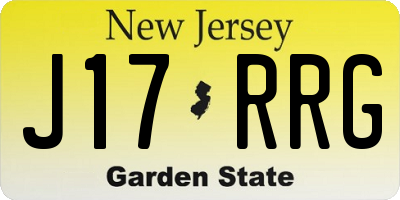 NJ license plate J17RRG