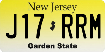 NJ license plate J17RRM