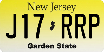 NJ license plate J17RRP