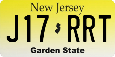 NJ license plate J17RRT
