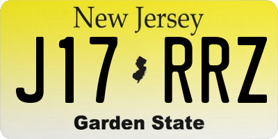 NJ license plate J17RRZ