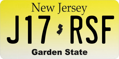 NJ license plate J17RSF