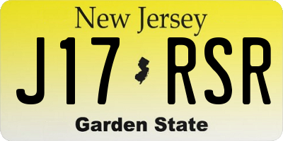NJ license plate J17RSR