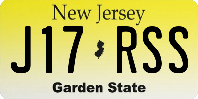NJ license plate J17RSS