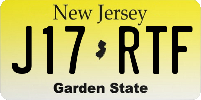 NJ license plate J17RTF