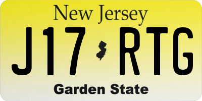 NJ license plate J17RTG