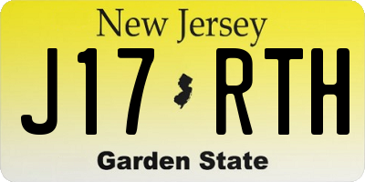 NJ license plate J17RTH