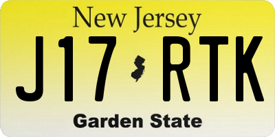 NJ license plate J17RTK
