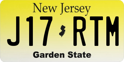 NJ license plate J17RTM